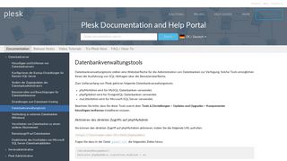 
                            12. Datenbankverwaltungstools - Plesk Documentation