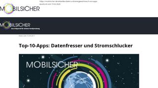 
                            9. Datenfresser und Stromschlucker - mobilsicher.de