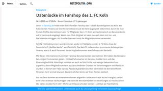
                            11. Datenlücke im Fanshop des 1. FC Köln – netzpolitik.org