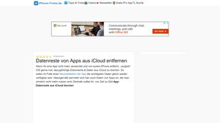 
                            10. Datenreste von Apps aus iCloud entfernen - iPhone-Tricks.de