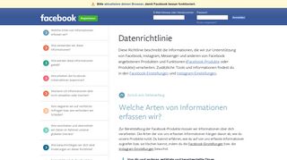 
                            3. Datenrichtlinie - Facebook