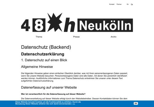 
                            10. Datenschutz (Backend) | 48 Stunden Neukölln