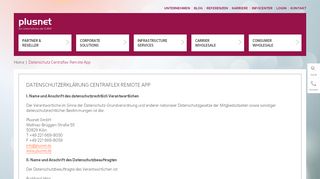 
                            8. Datenschutz Centraflex Remoteapp ‒ Plusnet GmbH