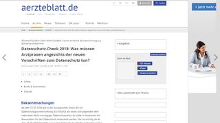 
                            6. Datenschutz-Check 2018: Was müssen Arztpraxen angesichts der ...