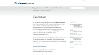 
                            9. Datenschutz - Datenschutz - Buderus Edelstahl