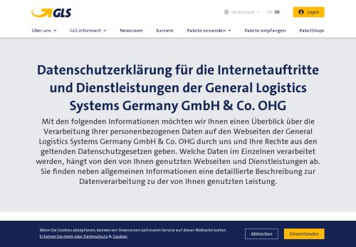 
                            7. Datenschutz GLS-ONE | GLS-Paketdienst