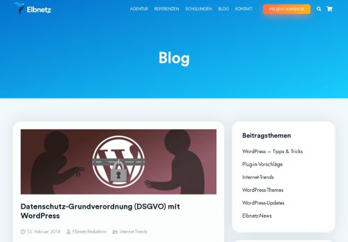 
                            2. Datenschutz-Grundverordnung (DSGVO) mit WordPress · Elbnetz-Blog