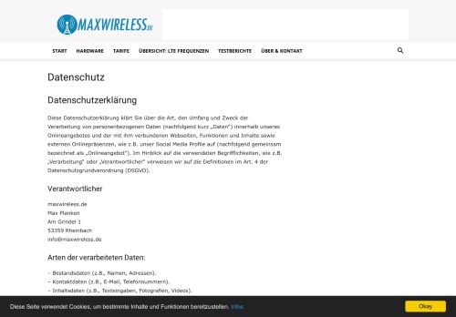 
                            13. Datenschutz | maxwireless.de