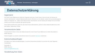 
                            11. Datenschutz - Mein Maklermovie – Fonds Finanz Maklerservice GmbH