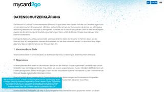 
                            4. Datenschutz - mycard2go – Die Prepaid Visa Kreditkarte