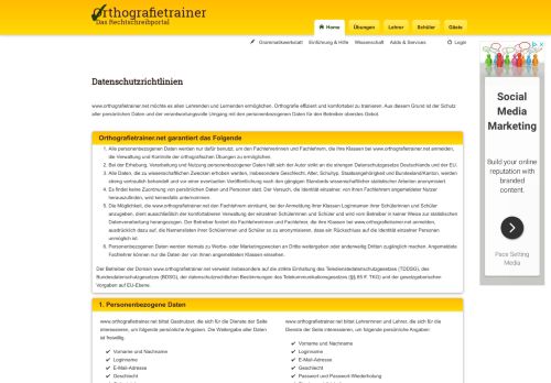 
                            9. Datenschutz - Orthografietrainer.net