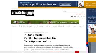 
                            11. Datenschutz, Sachkundenachweis & Co.: V-Bank startet ...