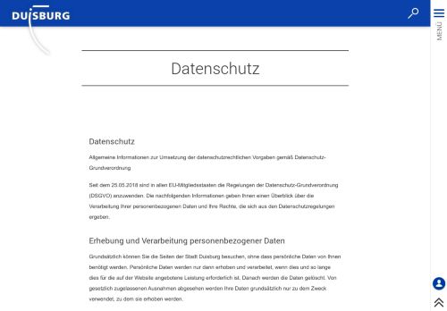 
                            7. Datenschutz | Stadt Duisburg