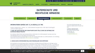 
                            3. Datenschutz und rechtliche Hinweise | mobilcom-debitel