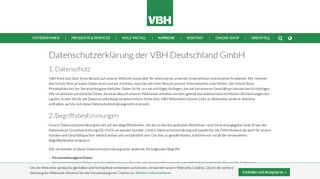 
                            4. Datenschutz - VBH Deutschland GmbH