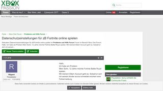 
                            5. Datenschutzeinstellungen für zB Fortnite online spielen - Xbox ...