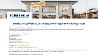 
                            11. Datenschutzerklärung - boerse.de Vermögensverwaltung