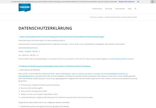 
                            13. Datenschutzerklärung der macondo publishing GmbH - macondo ...