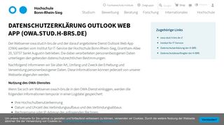 
                            4. Datenschutzerklärung Outlook Web App (owa.stud.h-brs.de ...