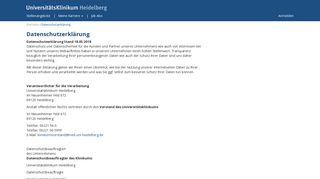 
                            8. Datenschutzerklärung | UniversitätsKlinikum Heidelberg