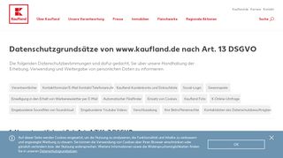 
                            9. Datenschutzgrundsätze von www.kaufland.de nach Art. 13 DSGVO ...