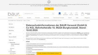 
                            11. Datenschutzhinweis | BAUR