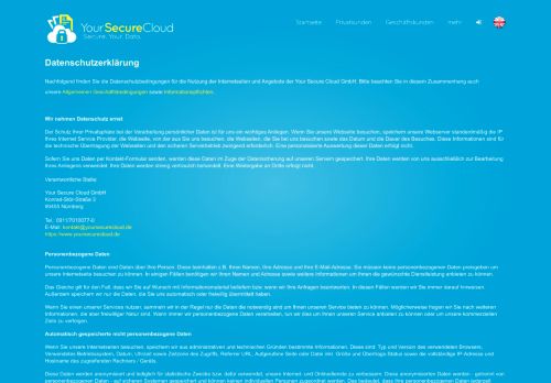 
                            6. Datenschutzhinweise von Your Secure Cloud