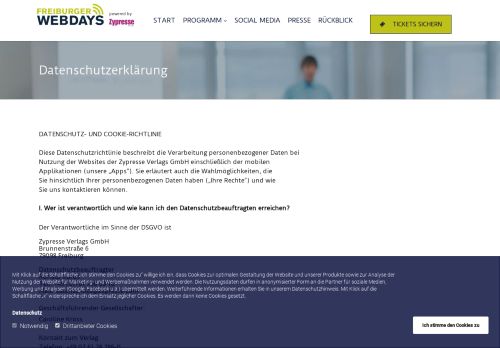 
                            5. Datenschutzhinweise | Zypresse Verlags GmbH - Freiburger Webdays