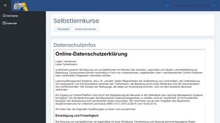 
                            6. Datenschutzinformation - Selbstlernkurse