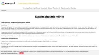 
                            2. Datenschutzrichtlinie - Vacasol