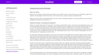 
                            2. Datenschutzrichtlinien von Badoo