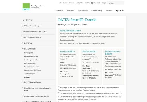 
                            9. DATEV-SmartIT: Kontakt