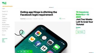 
                            13. Dating app Hinge is ditching the Facebook login ...