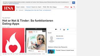 
                            9. Dating-Apps Hot or Not oder Tinder - so funktioniert's | Netzwelt - HNA