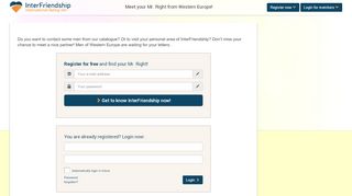 
                            5. Dating InterFriendship - login - Western men