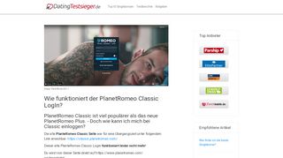 
                            5. DatingTestsieger.de - Wie funktioniert der PlanetRomeo Classic LogIn?