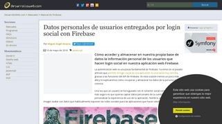 
                            6. Datos personales de usuarios entregados por login social con Firebase