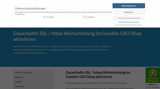 
                            3. Dauerhafte SSL / https Weiterleitung im Gambio GX3 Shop aktivieren ...