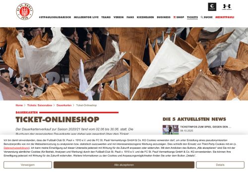 
                            4. Dauerkarten-Onlineshop - FC St. Pauli