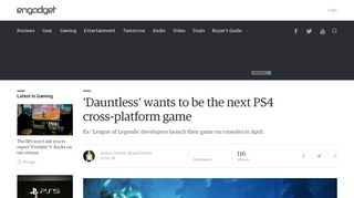 
                            11. 'Dauntless' wants to be the next PS4 cross-platform game - Engadget