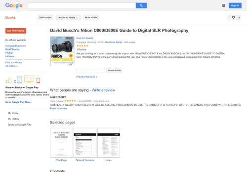 
                            10. David Busch's Nikon D800/D800E Guide to Digital SLR Photography