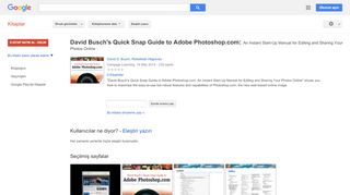 
                            10. David Busch's Quick Snap Guide to Adobe Photoshop.com: An Instant ... - Google Kitaplar Sonucu