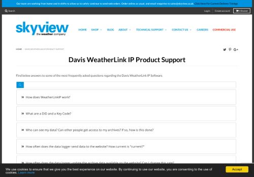 
                            13. Davis WeatherLink IP Product Support – Skyview