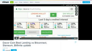 
                            13. Davor Coin Best Lending vs Bitconnect, Steneum, Bitfinite update on ...