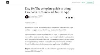 
                            9. Day 10: The complete guide to using Facebook SDK in React Native ...