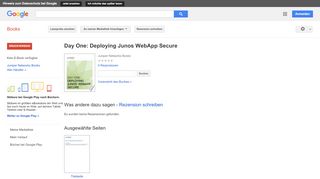 
                            11. Day One: Deploying Junos WebApp Secure - Google Books-Ergebnisseite