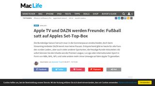 
                            12. DAZN ab sofort auf dem Apple TV der vierten Generation | Mac Life