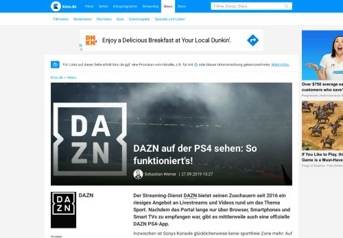 
                            1. DAZN auf der PS4 schauen: So funktioniert es! · KINO.de