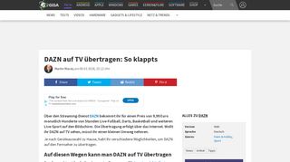 
                            10. DAZN auf TV übertragen: So klappts – GIGA