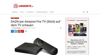 
                            4. DAZN per Amazon Fire TV (Stick) auf dem TV schauen - TV Angebote